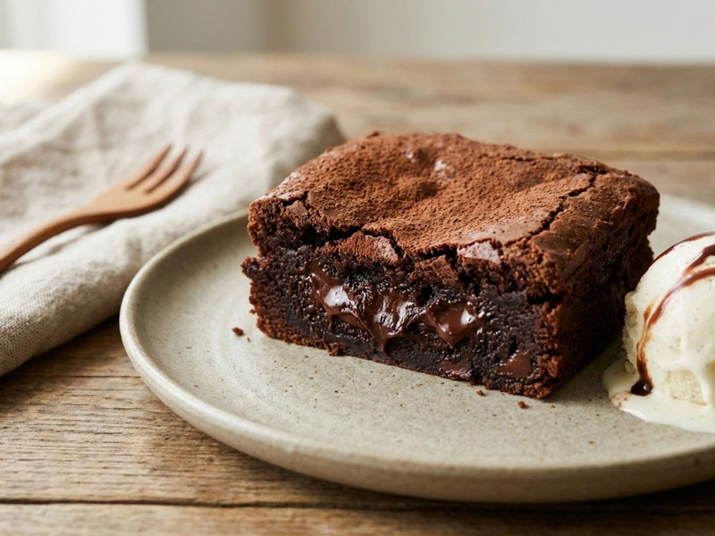 Schokoladen-Brownie im Airfryer – Fudgy und Saftig