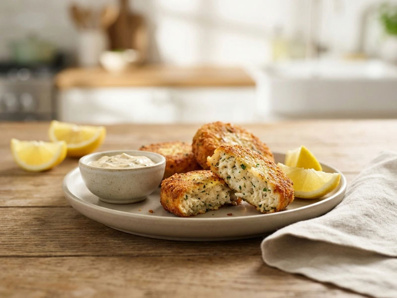 Knusprige Fischfrikadellen aus dem Airfryer