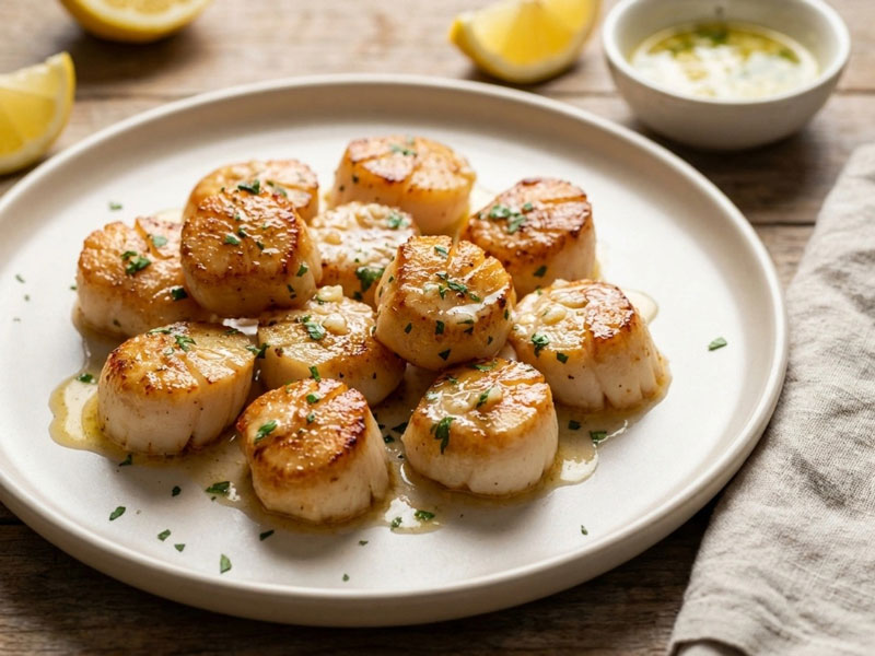 Jakobsmuscheln mit Knoblauchbutter aus dem Airfryer