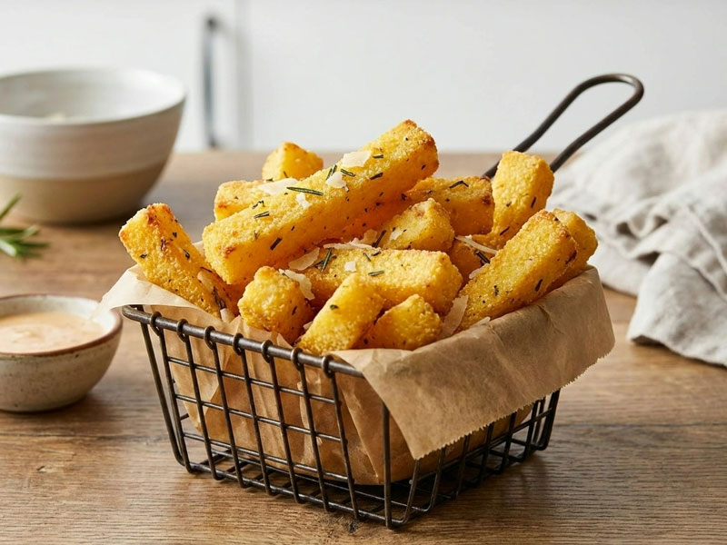 Knusprige Polenta-Pommes aus dem Airfryer