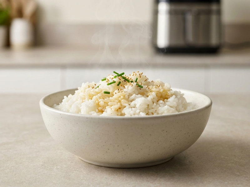 Reis im Airfryer aufwärmen und zubereiten