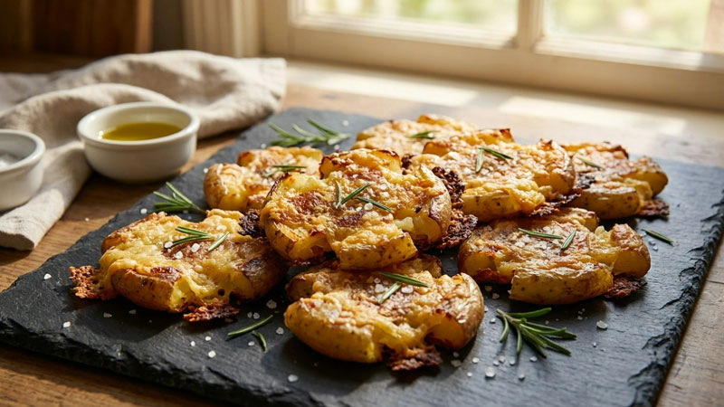 Smashed Potatoes mit Parmesan aus dem Airfryer