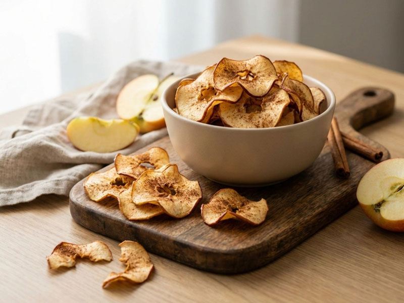 Airfryer Apfelchips – Knusprig dünn mit Zimt