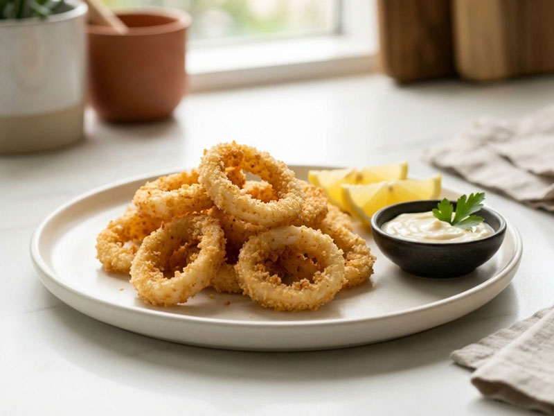 Airfryer Calamari – Knusprige Tintenfischringe