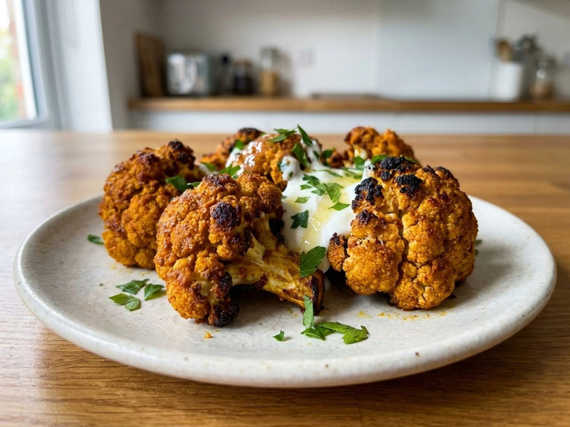 Airfryer Blumenkohl – Würzig gebacken mit Curry-Paprika-Paste