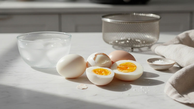 Airfryer Eier hart gekocht – ohne Wasser, ohne Topf