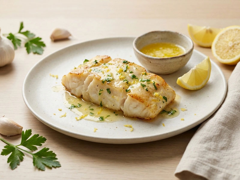 Airfryer Kabeljau – Filet mit Zitronenbutter