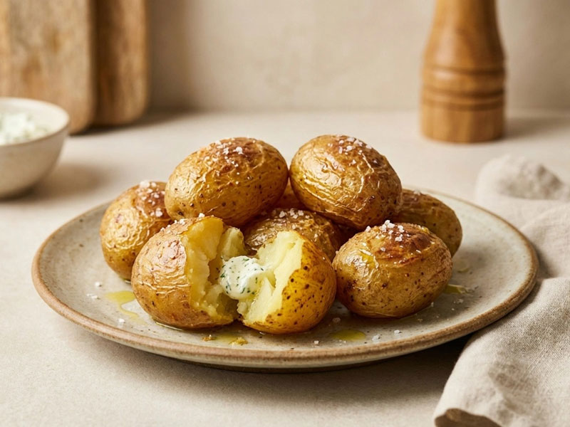 Airfryer Kartoffeln – Ganze Ofenkartoffeln mit knuspriger Schale