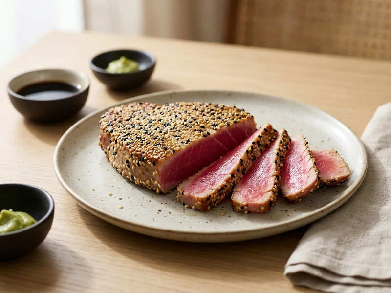 Airfryer Thunfischsteak – Medium-rare mit Sesamkruste